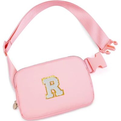 Uygafly Gepersonaliseerde heuptas Fanny Waist Pack schoudertas, Vissen Witte initiaal, R Uygafly Gepersonaliseerde heuptas Fanny Waist Pack schoudertas, Vissen Witte initiaal, R