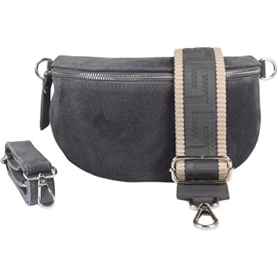 Blade Heuptas voor dames, van suède, handgemaakt, schoudertas, echt leer, heuptas met riempjes met patroon, 3 maten, elegante schoudertas, gemaakt in Italië, cadeau voor haar,, Donkergrijs 5. Blade Heuptas voor dames, van suède, handgemaakt, schoudertas, echt leer, heuptas met riempjes met patroon, 3 maten, elegante schoudertas, gemaakt in Italië, cadeau voor haar,, Donkergrijs 5.
