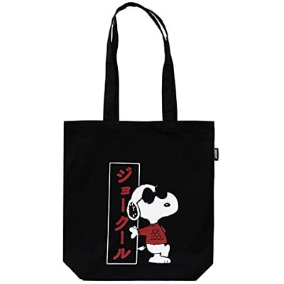 Grupo Erik Tote Bag zwart Snoopy Joe Cool Tote Bag gerecycled katoen 37 x 39 cm Herbruikbare draagtas, boodschappentas, stoffen tas, strandtas, boodschappentas M Grupo Erik Tote Bag zwart Snoopy Joe Cool Tote Bag gerecycled katoen 37 x 39 cm Herbruikbare draagtas, boodschappentas, stoffen tas, strandtas, boodschappentas M