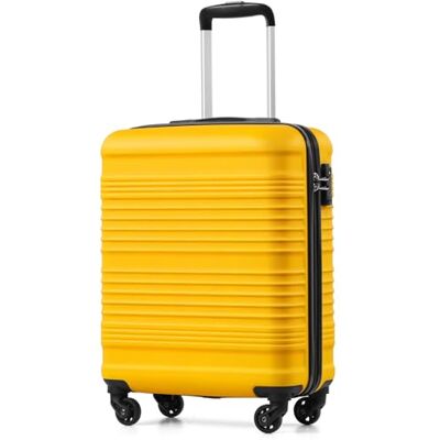 Coolife Handbagage 55 x 35 x 20 cm voor luchtvaartmaatschappijen Ryanair lichte handbagage met TSA-slot en 4 zwenkwielen, Geel-zwart, Klassiek Coolife Handbagage 55 x 35 x 20 cm voor luchtvaartmaatschappijen Ryanair lichte handbagage met TSA-slot en 4 zwenkwielen, Geel-zwart, Klassiek