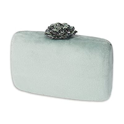 CORIOS Fluwelen clutch voor dames, avondtas met fonkelende strass-steentjes, elegante schoudertas voor bruiloft, banket, feest, lichtgroen, L, elegant CORIOS Fluwelen clutch voor dames, avondtas met fonkelende strass-steentjes, elegante schoudertas voor bruiloft, banket, feest, lichtgroen, L, elegant