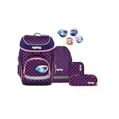 ergobag Cubo Klassieke ergonomische schooltassenset, 5-delig, 1e klasse, parelbeer, paars, eenheidsmaat, schooltassenset ergobag Cubo Klassieke ergonomische schooltassenset, 5-delig, 1e klasse, parelbeer, paars, eenheidsmaat, schooltassenset