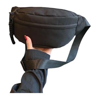 Gyios Heuptas voor dames en heren, verstelbare heuptas, grote zakken, voor hardlopen, wandelen, zwart Gyios Heuptas voor dames en heren, verstelbare heuptas, grote zakken, voor hardlopen, wandelen, zwart