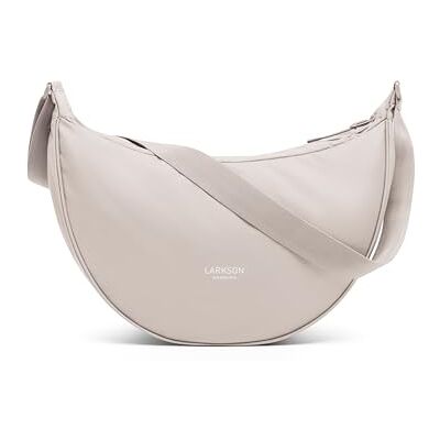LARKSON Solveig Schoudertas voor dames, halve maan, heuptas, modieuze vrijetijdstas voor reizen, werk, grote vakken, verstelbare riem, Zand Large (8 litres) LARKSON Solveig Schoudertas voor dames, halve maan, heuptas, modieuze vrijetijdstas voor reizen, werk, grote vakken, verstelbare riem, Zand Large (8 litres)