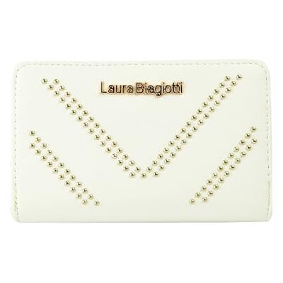 Laura Biagiotti Damesportemonnee van PU-leer met geschenkdoos, Witte kleine citroen, Klassiek Laura Biagiotti Damesportemonnee van PU-leer met geschenkdoos, Witte kleine citroen, Klassiek