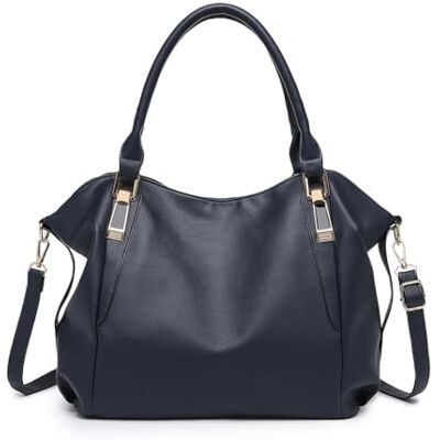 Miss Lulu Schoudertas voor dames, hobo-stijl, van zacht PU-leer, met 2 riemen en handvat aan de bovenkant, eenvoudig en elegant cadeau voor kantoor, reizen, school, bibliotheek, M Miss Lulu Schoudertas voor dames, hobo-stijl, van zacht PU-leer, met 2 riemen en handvat aan de bovenkant, eenvoudig en elegant cadeau voor kantoor, reizen, school, bibliotheek, M