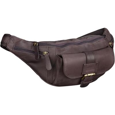 STILORD "Sam" Vintage leren heuptas voor mannen en vrouwen, heuptas voor reizen, festival, sport, buiktas van echt buffelleer, kleur: bruin donker bleek STILORD "Sam" Vintage leren heuptas voor mannen en vrouwen, heuptas voor reizen, festival, sport, buiktas van echt buffelleer, kleur: bruin donker bleek