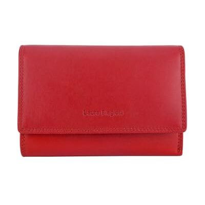 Laura Biagiotti Damesportemonnee van echt leer, grote capaciteit, rood, met geschenkdoos Laura Biagiotti Damesportemonnee van echt leer, grote capaciteit, rood, met geschenkdoos