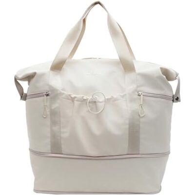 Kelisdi Sac de sport extensible sophistiqué en tissu Oxford ergonomique avec poignée de transport humide et sec avec poignée de transport confortable, beige, Beauté de masse Kelisdi Sac de sport extensible sophistiqué en tissu Oxford ergonomique avec poignée de transport humide et sec avec poignée de transport confortable, beige, Beauté de masse