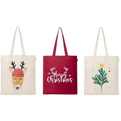 Eco Right Katoenen canvas tas, bedrukte herbruikbare groentetas, kleine katoenen draagtas, boodschappentas voor dames, voor winkelen, strand, geschenktas, boekentassen, Herten kerstboom, Eén maat Eén maat Eco Right Katoenen canvas tas, bedrukte herbruikbare groentetas, kleine katoenen draagtas, boodschappentas voor dames, voor winkelen, strand, geschenktas, boekentassen, Herten kerstboom, Eén maat Eén maat