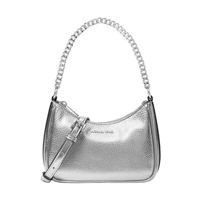 Michael Kors Jet Set Travel converteerbare schoudertas, metallic, zilverkleurig, XL M Michael Kors Jet Set Travel converteerbare schoudertas, metallic, zilverkleurig, XL M