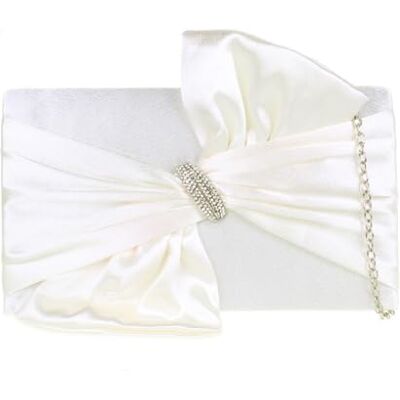 Girly Handbags Dames satijnen clutch voor dames, avondtas met ketting en kristallen broche W 22, H 12, D 6 cm (W 7, H 5, D 2 inches) Girly Handbags Dames satijnen clutch voor dames, avondtas met ketting en kristallen broche W 22, H 12, D 6 cm (W 7, H 5, D 2 inches)
