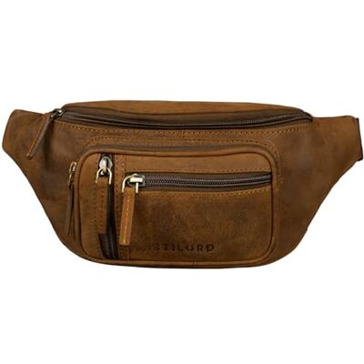 STILORD Greg' heuptas, leer, bruin, vintage, hiphop-bag, heren, dames, riemtas, riemtas voor sport, festival, reizen, tas van echt leer, Veleta bruin, L STILORD Greg' heuptas, leer, bruin, vintage, hiphop-bag, heren, dames, riemtas, riemtas voor sport, festival, reizen, tas van echt leer, Veleta bruin, L