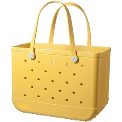 ShanGaiLi ShangLi Grote waterdichte wasbare strandtas met gaten voor strand, zwembad, sport, markt, geel ShanGaiLi ShangLi Grote waterdichte wasbare strandtas met gaten voor strand, zwembad, sport, markt, geel
