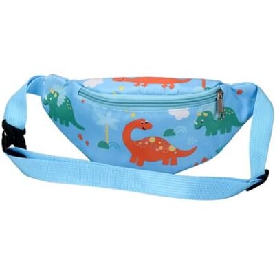 Dzxin Tas en heuptas voor kinderen, nylon stoffen tas, lichtblauwe dinosaurus, hardlopen, wandelen, reizen, sport Dzxin Tas en heuptas voor kinderen, nylon stoffen tas, lichtblauwe dinosaurus, hardlopen, wandelen, reizen, sport