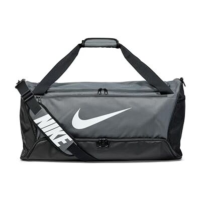 Nike Unisex Duffel Grip Drum Nk Brsla M Duff 9.5 (60L), Iron Grey/Black/White, DH7710-068, MISC Nike Unisex Duffel Grip Drum Nk Brsla M Duff 9.5 (60L), Iron Grey/Black/White, DH7710-068, MISC