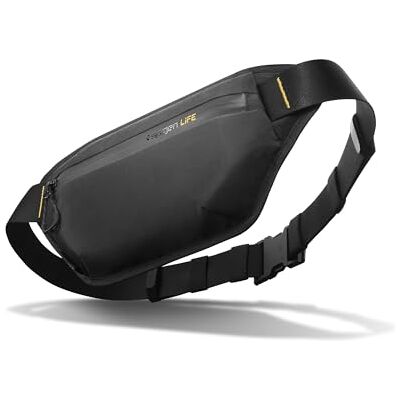 Spigen Life Klasden Heuptas voor dames en heren, voor reizen, sport en outdoor-activiteiten, zwart Spigen Life Klasden Heuptas voor dames en heren, voor reizen, sport en outdoor-activiteiten, zwart