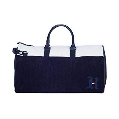 Tommy Hilfiger Tomyxlewis Heren Black Corduroy and White Fleece Duffel Bag, Zwart, zwart Tommy Hilfiger Tomyxlewis Heren Black Corduroy and White Fleece Duffel Bag, Zwart, zwart