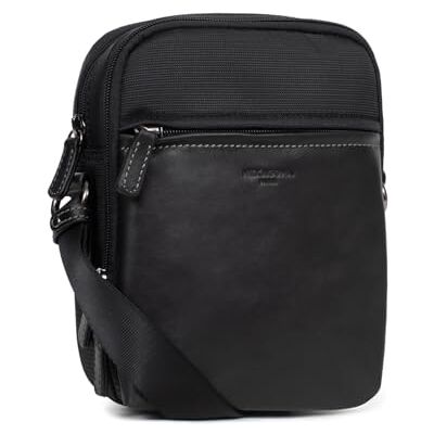 Hexagona Voyage Paris Herentas Reiscollectie Zwart Nylon 1 Verstelbare Schouderriem Koffer Schooltas Schoudertas Heren handtas, zwart., informeel Hexagona Voyage Paris Herentas Reiscollectie Zwart Nylon 1 Verstelbare Schouderriem Koffer Schooltas Schoudertas Heren handtas, zwart., informeel