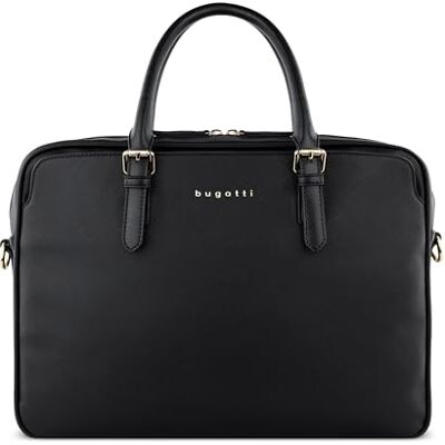 bugatti Ella 15" zakelijke tas van kunstleer in saffiano-look met laptopvak, zwart M bugatti Ella 15" zakelijke tas van kunstleer in saffiano-look met laptopvak, zwart M