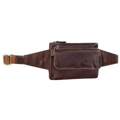 STILORD 'Atlanta' Vintage heuptas, leer, heuptas, verstelbaar, buiktas, ideaal voor sport, reizen, clutch voor heren en dames, Cognac Donker Bruin STILORD 'Atlanta' Vintage heuptas, leer, heuptas, verstelbaar, buiktas, ideaal voor sport, reizen, clutch voor heren en dames, Cognac Donker Bruin