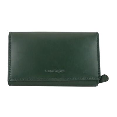 Laura Biagiotti Damesportemonnee van echt leer, ruim met geschenkdoos, Groen 155 Laura Biagiotti Damesportemonnee van echt leer, ruim met geschenkdoos, Groen 155