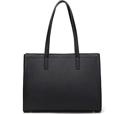 FANDARE Dames Laptop en Handtas PU Leer Grote Capaciteit Schouder Reizen Werk Winkelen Zwart L FANDARE Dames Laptop en Handtas PU Leer Grote Capaciteit Schouder Reizen Werk Winkelen Zwart L