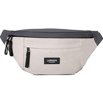 LARKSON Heuptas voor dames en heren, Ole, heuptas voor festival, reizen en sport, kleine modieuze handtas, waterafstotend, zandgrijs, één maat LARKSON Heuptas voor dames en heren, Ole, heuptas voor festival, reizen en sport, kleine modieuze handtas, waterafstotend, zandgrijs, één maat