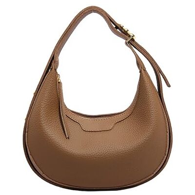 Wshads Schoudertas voor dames, schoudertas in de vorm van een halve maan, zadeltas van PU-leer, modieuze okseltas voor dames, verstelbare schouderriem, kleine maat, Bruin, strandtas Wshads Schoudertas voor dames, schoudertas in de vorm van een halve maan, zadeltas van PU-leer, modieuze okseltas voor dames, verstelbare schouderriem, kleine maat, Bruin, strandtas