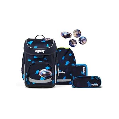 ergobag Cubo Klassieke ergonomische schooltassenset, 5-delig, 1e klasse, vervolgberenjacht, donkerblauw, eenheidsmaat, schooltassenset ergobag Cubo Klassieke ergonomische schooltassenset, 5-delig, 1e klasse, vervolgberenjacht, donkerblauw, eenheidsmaat, schooltassenset