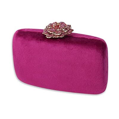CORIOS Fluwelen clutch voor dames, avondtas met fonkelende strass-steentjes, elegante schoudertas voor bruiloft, banket, feest, paars, L, elegant CORIOS Fluwelen clutch voor dames, avondtas met fonkelende strass-steentjes, elegante schoudertas voor bruiloft, banket, feest, paars, L, elegant