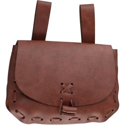 Uqezagpa Middeleeuwse clutch van kunstleer, middeleeuwse vintage heuptas voor heren, dames, kinderen, heuptas van antiek leer, Bruin, Eén maat Uqezagpa Middeleeuwse clutch van kunstleer, middeleeuwse vintage heuptas voor heren, dames, kinderen, heuptas van antiek leer, Bruin, Eén maat