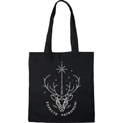 Harry Potter Tote Bag Expecto Patronum'', referentienummer: BWHAPOMBB004, zwart, 38 x 40 cm, zwart, Eén maat, zwart., Taille unique, Utility Harry Potter Tote Bag Expecto Patronum'', referentienummer: BWHAPOMBB004, zwart, 38 x 40 cm, zwart, Eén maat, zwart., Taille unique, Utility