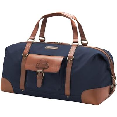 DRAKENSBERG Sac De Voyage 'Sam' sac weekend pour homme en toile et cuir, extensible, en design safari vintage, 50L, Bleu-marine, L, Sac de voyage DRAKENSBERG Sac De Voyage 'Sam' sac weekend pour homme en toile et cuir, extensible, en design safari vintage, 50L, Bleu-marine, L, Sac de voyage