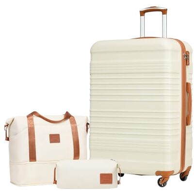 Coolife Set de Valises 3 Pièces, 74cm,113L Grande Rigide ABS+PC Serrure TSA Coolife Set de Valises 3 Pièces, 74cm,113L Grande Rigide ABS+PC Serrure TSA