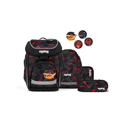 ergobag Cubo Ergonomische schooltassenset, klassiek, 5-delig, 1e klasse, taekbärdo grijs, eenheidsmaat, schooltassenset ergobag Cubo Ergonomische schooltassenset, klassiek, 5-delig, 1e klasse, taekbärdo grijs, eenheidsmaat, schooltassenset