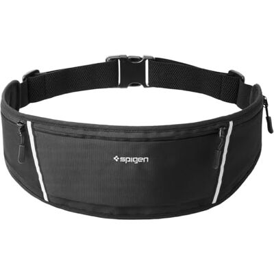 Spigen Heuptas, hardloopriem, 3 zakken, verstelbaar, waterdicht, zwart Spigen Heuptas, hardloopriem, 3 zakken, verstelbaar, waterdicht, zwart