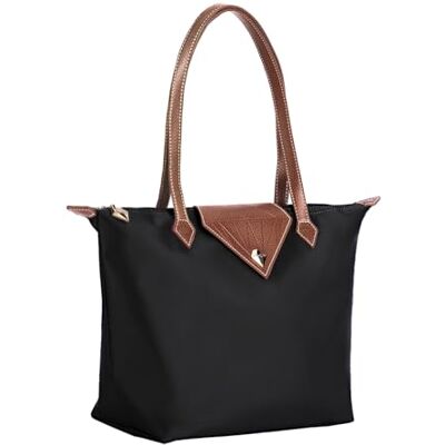 BOJLY Oxford Dames Opvouwbare Schoudertas Grote Capaciteit Handtas Nylon Dames Winkelen Opvouwbare Tote Strand Reistas Waterdicht Casual Zwart, S BOJLY Oxford Dames Opvouwbare Schoudertas Grote Capaciteit Handtas Nylon Dames Winkelen Opvouwbare Tote Strand Reistas Waterdicht Casual Zwart, S