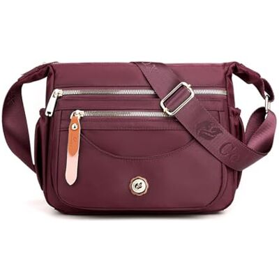 NICOLE & DORIS Schoudertas voor dames, lichte schoudertassen, messengertas, meerdere zakken, schoudertas, nylon, boodschappentas, crossbody reistas NICOLE & DORIS Schoudertas voor dames, lichte schoudertassen, messengertas, meerdere zakken, schoudertas, nylon, boodschappentas, crossbody reistas