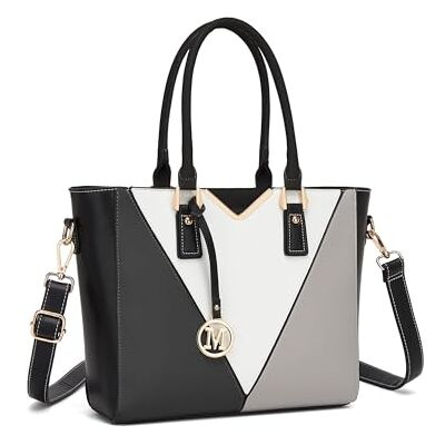 Miss Lulu Handtas voor dames, schoudertas van PU-leer, schoudertas in V-vorm, meerkleurig, van kunstleer, kerstcadeau en verjaardagscadeau voor dames, draagtas Miss Lulu Handtas voor dames, schoudertas van PU-leer, schoudertas in V-vorm, meerkleurig, van kunstleer, kerstcadeau en verjaardagscadeau voor dames, draagtas