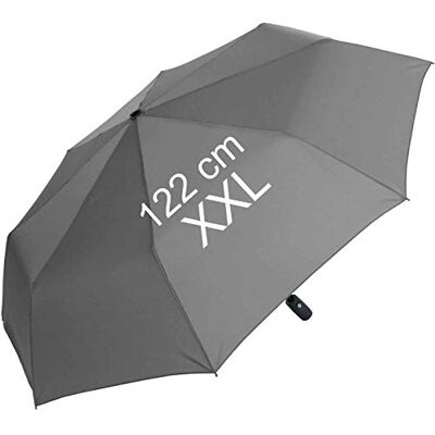 iX-brella Full Class XXL zakparaplu met automatisch openen en sluiten, groot dak van 122 cm, grijs., Zakparaplu XXL iX-brella Full Class XXL zakparaplu met automatisch openen en sluiten, groot dak van 122 cm, grijs., Zakparaplu XXL