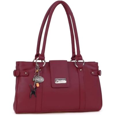 Tigi Schoudertas voor dames leer Middelgrote handtas Handtas met meerdere zakken MARTINA Rood M Tigi Schoudertas voor dames leer Middelgrote handtas Handtas met meerdere zakken MARTINA Rood M