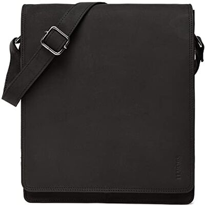LEABAGS London Leren schoudertas, laptoptas tot 13 inch, messengertas van echt buffelleer in vintage look, schoudertas, werktas, 26 x 8 x 31 cm L LEABAGS London Leren schoudertas, laptoptas tot 13 inch, messengertas van echt buffelleer in vintage look, schoudertas, werktas, 26 x 8 x 31 cm L