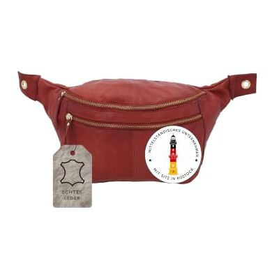 Gusti Leder Gusti Freya heuptas van leer voor dames en heren, Rood, Eén maat, Retro Gusti Leder Gusti Freya heuptas van leer voor dames en heren, Rood, Eén maat, Retro