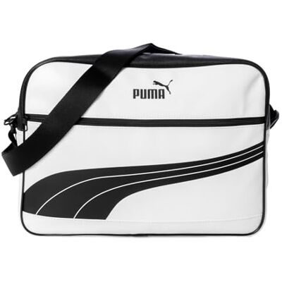Puma Campus Reporter Retro Uniseks schoudertas voor volwassenen, zwart/wit, één maat Eén maat Puma Campus Reporter Retro Uniseks schoudertas voor volwassenen, zwart/wit, één maat Eén maat
