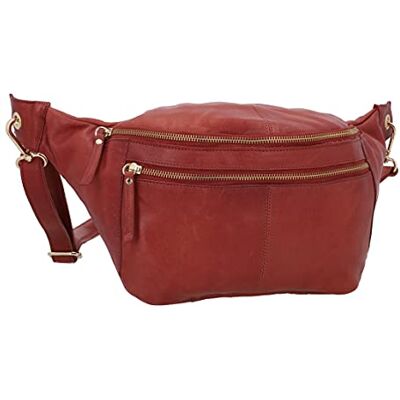 Gusti Leder Gusti Freya heuptas van leer voor dames en heren, Rood, Eén maat, Retro Gusti Leder Gusti Freya heuptas van leer voor dames en heren, Rood, Eén maat, Retro