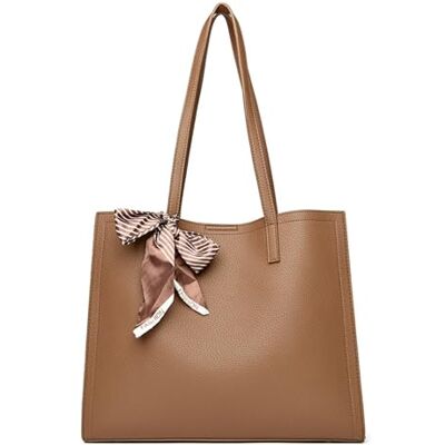 CORIOS Laptoptas voor dames, laptoptas, elegant, PU-leer, waterdicht, professionele schoudertas, grote capaciteit, werktas, kantoortas, Khaki (stad), L CORIOS Laptoptas voor dames, laptoptas, elegant, PU-leer, waterdicht, professionele schoudertas, grote capaciteit, werktas, kantoortas, Khaki (stad), L