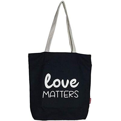 hello-bags . Totebag buitenmateriaal: 100% katoen, ritssluiting, voering en binnenzak met mooie omslag, model LOVEMATT, kleur: zwart, maat: 37 x 38 cm, zwart., 38 cm, Stoffen en strandtas hello-bags . Totebag buitenmateriaal: 100% katoen, ritssluiting, voering en binnenzak met mooie omslag, model LOVEMATT, kleur: zwart, maat: 37 x 38 cm, zwart., 38 cm, Stoffen en strandtas