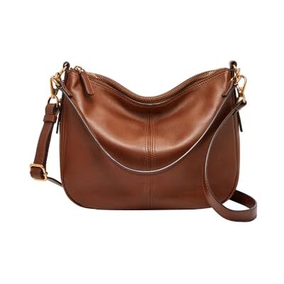 Fossil Jolie Brown Leather of Suede Crossbody Bag voor dames, roest 27.94 cm x 7.62 cm x 20.32 cm Fossil Jolie Brown Leather of Suede Crossbody Bag voor dames, roest 27.94 cm x 7.62 cm x 20.32 cm