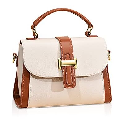 NICOLE & DORIS Kleine handtas van PU-leer, meerkleurig, beige, L, schouderriem, klaptas, schoudertas, messenger voor meisjes NICOLE & DORIS Kleine handtas van PU-leer, meerkleurig, beige, L, schouderriem, klaptas, schoudertas, messenger voor meisjes